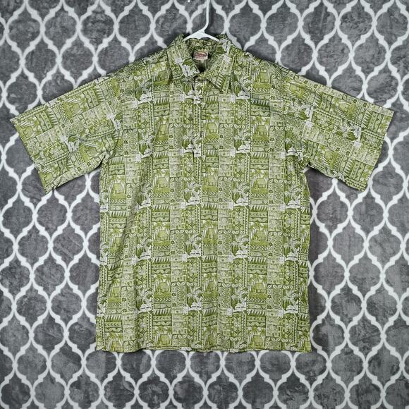 Tropical Green Patterned Casual Button Down Shirt - Picture 2 of 8